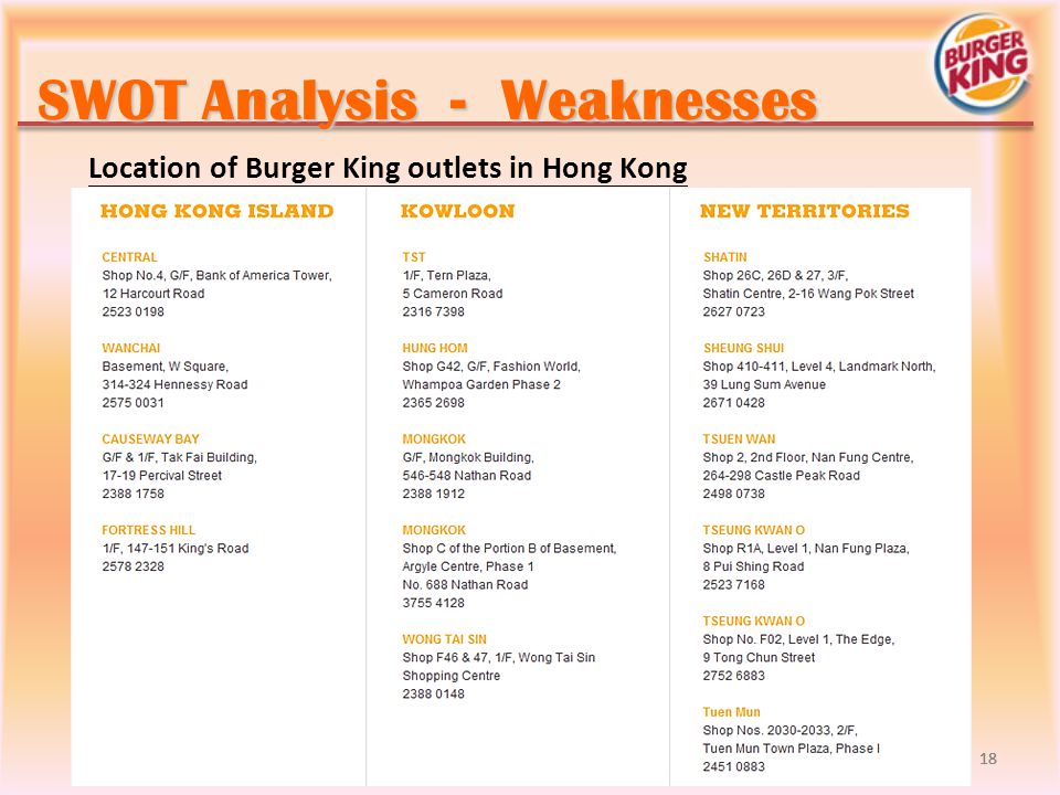 Burger king summay analysis